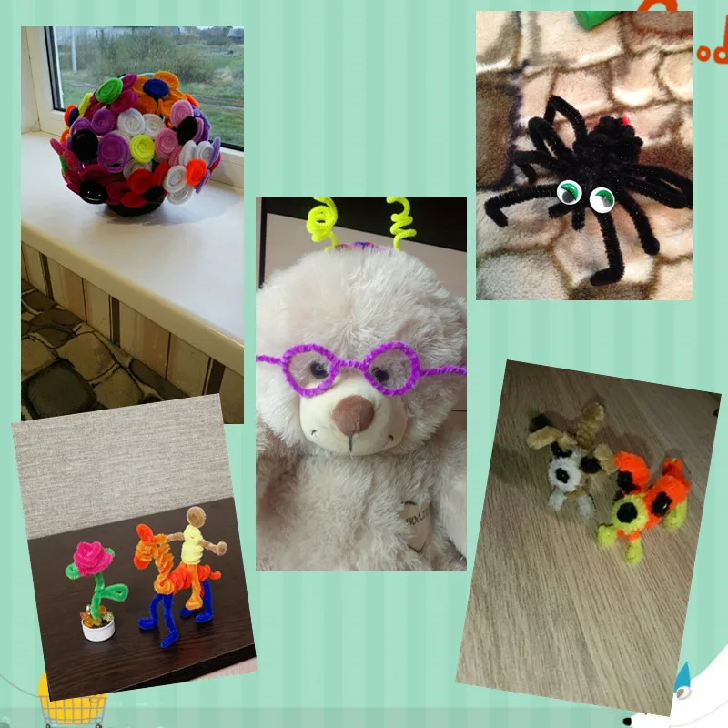 Happyxuan 100 шт./упак. цвет синель стебли трубы Очистители Kindergarden DIY художественные материалы для рукоделия для творческого ремесла