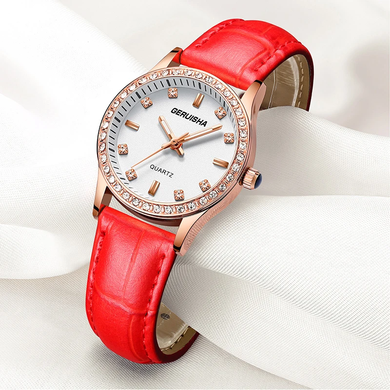 

GERUISHA Women Watches Luxury Top Brand Female Wristwatch Clock Fashion Lady Wrist Watch Waterproof Casual Fashion Quartz Watch