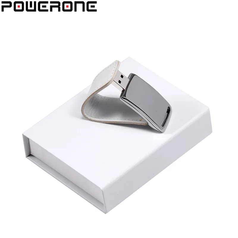 USB-флеш-накопитель POWERONE с логотипом на заказ для USB 2 0 64 ГБ 32 4 8 16 кожаный