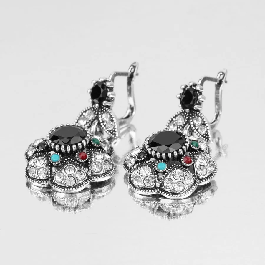 Кинельская богемская бижутерия в стиле ретро с кристальными цветочными серьгами для женщин серебристого цвета: серьги для помолвки и аксессуары для вечеринок.