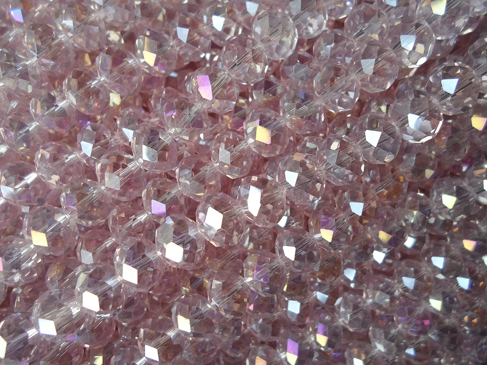 Сексуальные нежные 10 мм розовые Кристальные плоские бусины с покрытием AB цвета