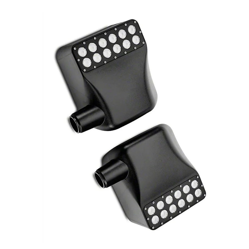 Левый правый боковой зеркальный чехол Wrangler с белыми точечными огнями янтарные