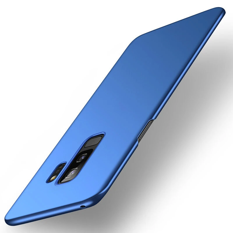 Розовое золото чехол для samsung Galaxy S8 S9 S10 плюс S10e простой чехол из поликарбоната на A8 A6 A5 A7 A3 Пластик Coque - Цвет: Blue