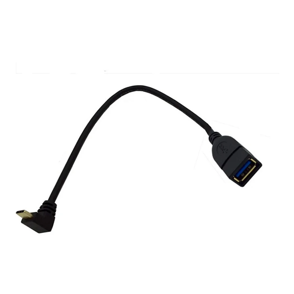 Кабель для передачи данных USB 3 1 Type C 25 см 90 градусов угловой с разъемом папа к 0