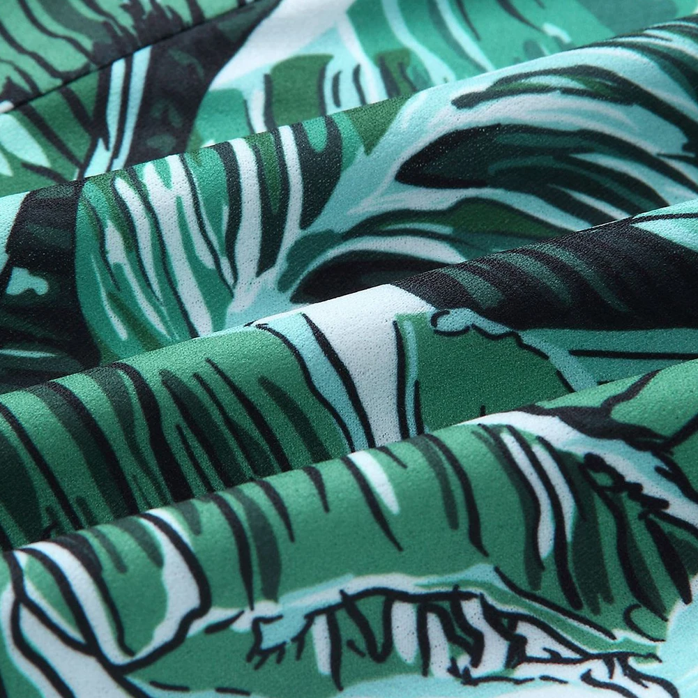 Женский Летний комбинезон для отпуска с высокой талией тропическим принтом