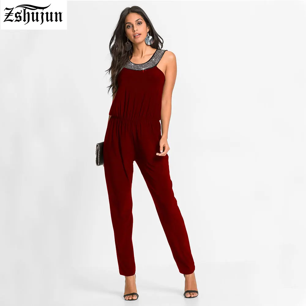 Женский комбинезон с вышивкой бисером свободного покроя|women jumpsuit|women jumpsuits free