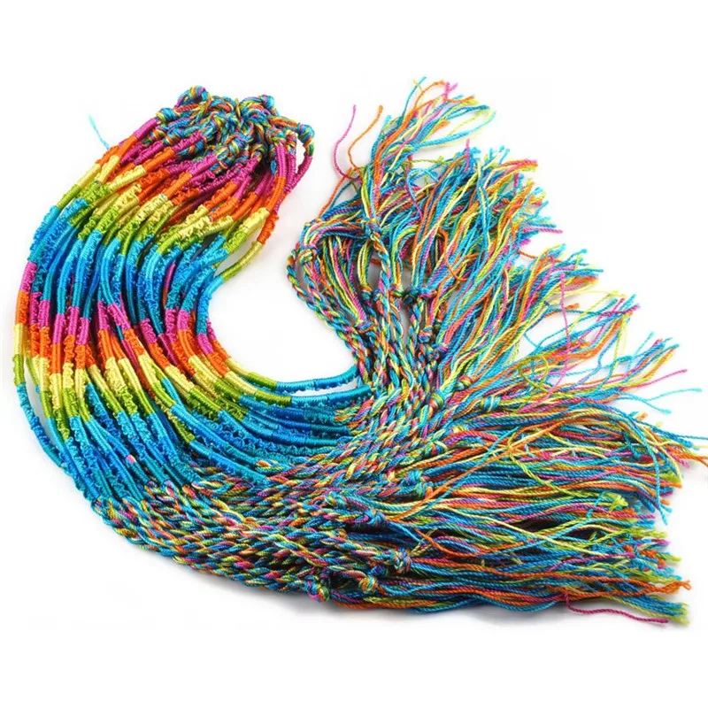 Оптовая продажа смешанные цвета 20 шт. плетеные браслеты нить дружбы женские и