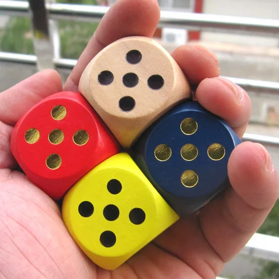 BOHS семь цветов деревянные кости 3 см 1 шт|dice boxes|dice picturewooden dice |