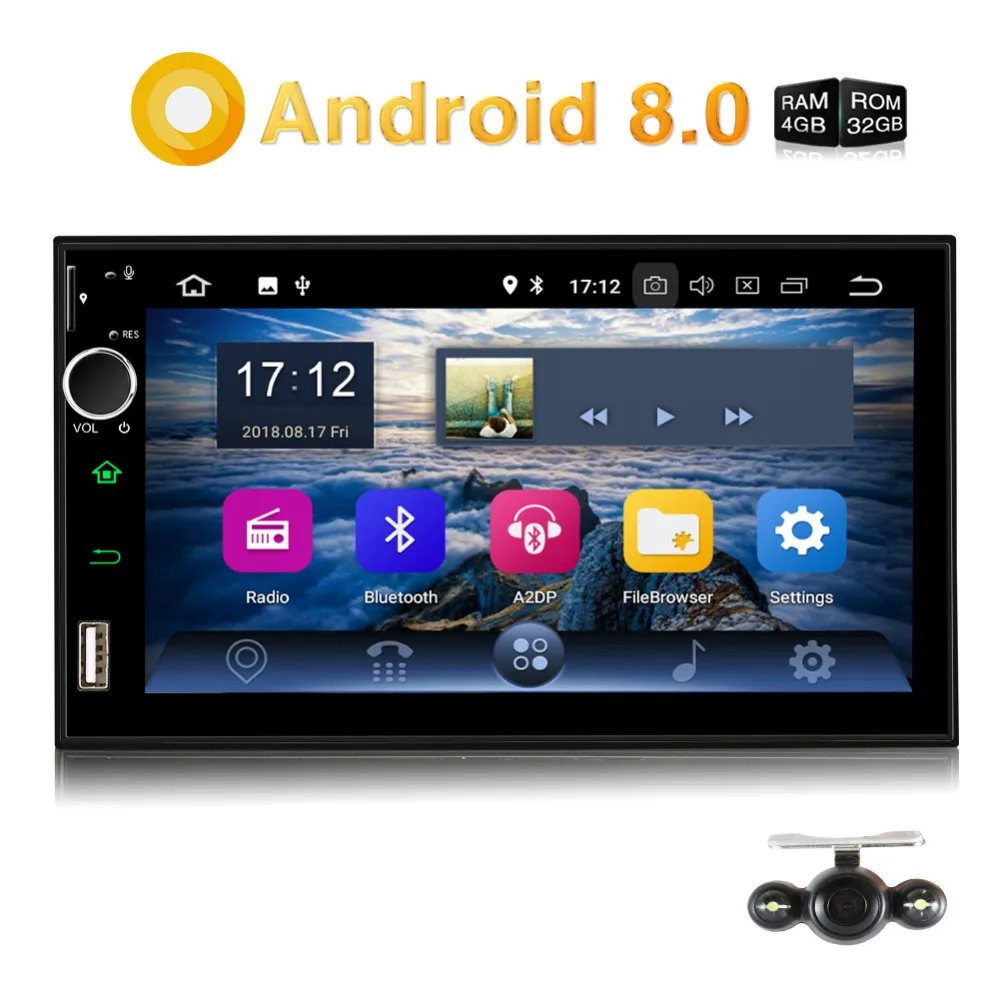 Pumpkin Qcta Core 4 ГБ ОЗУ 32 Гб ПЗУ автомобильный стерео 2 Din 7''Android 8 0 Универсальное