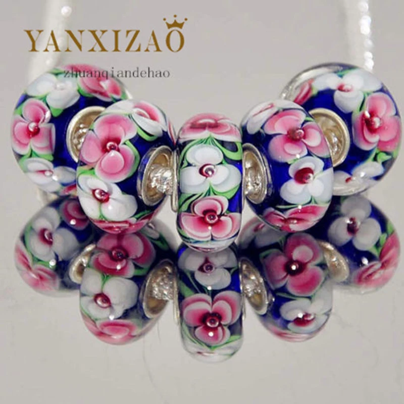 Yanxizao Модные 5 шт. 925 серебро техника Murano Бусины соответственные Пандоре