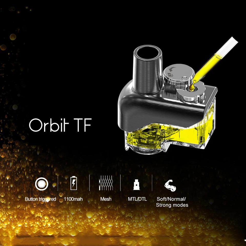 Оригинал Sense Orbit TF Pod Vape Kit 1100 мАч аккумулятор 3 мл многоразовый картридж 0.6ohm сетка
