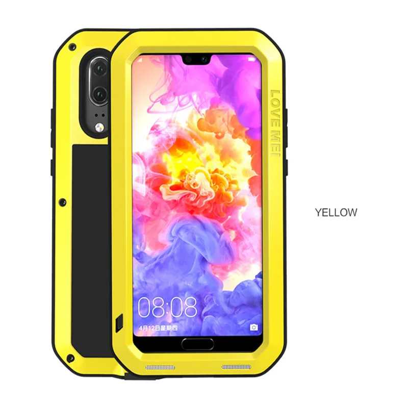 Металлический Чехол Love Mei для Huawei P20 Pro мощный алюминиевый ударопрочный
