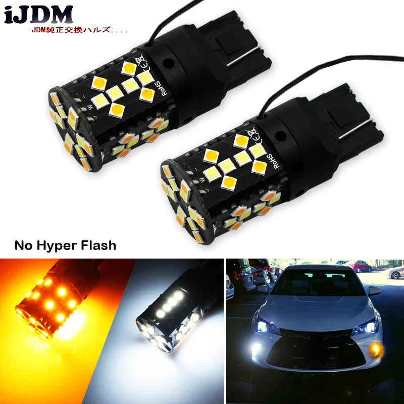 

iJDM Car No Hyper Flash 7440 LED W21W T20 LED Bulbs For 2015-2017 Toyota Camry LE SE Daytime Running Lights/Turn Signal Lights