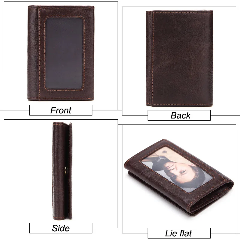 Мужские кошельки для монет из 100% натуральной кожи короткие мужской роскошный