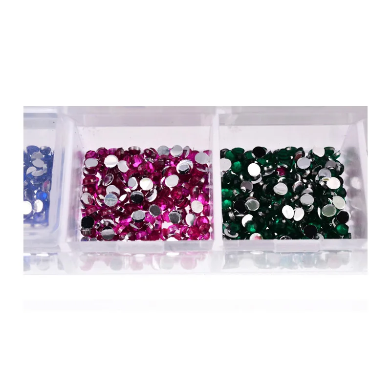12 цветов 2000 шт./компл. Стразы для дизайна ногтей блестящие акриловые стразы с
