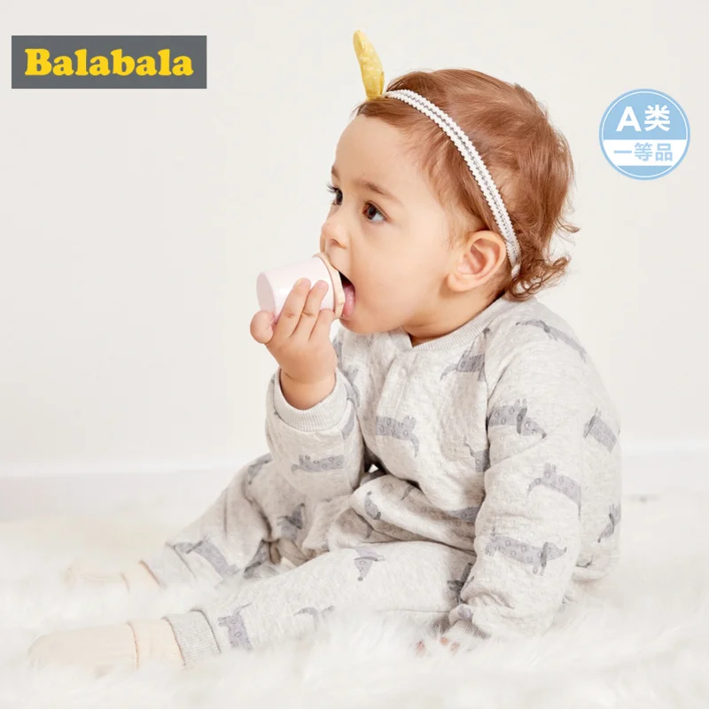 Balabala/детский хлопковый комбинезон с Бейсбольным воротником для маленьких