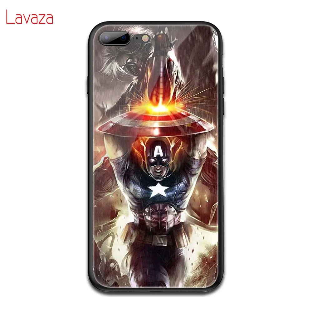 TG3 Lavaza MARVEL Studio Мстители закаленное стекло ТПУ чехол для iPhone 6 6S 7 8 Plus 5 5S SE XR X XS 11 Pro MAX чехол - Цвет: TG3