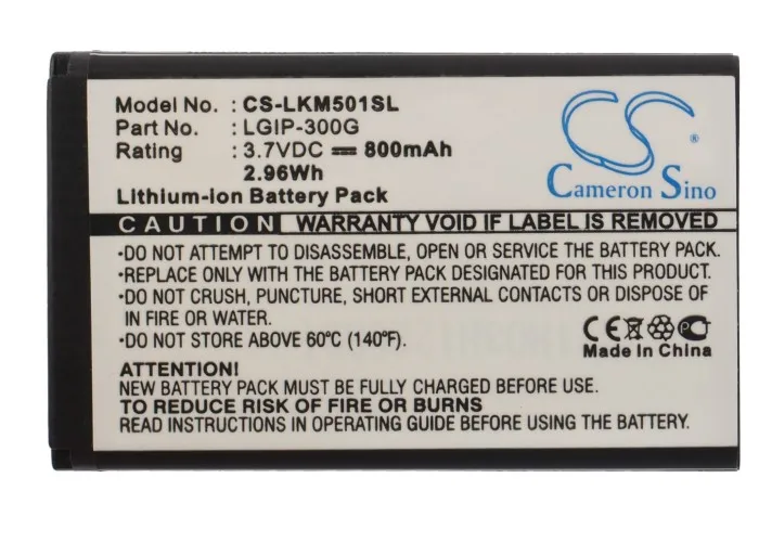 LGIP 300G аккумулятора Cameron Sino 800mAh для LG KM501|cameron sino|battery for lgbattery |