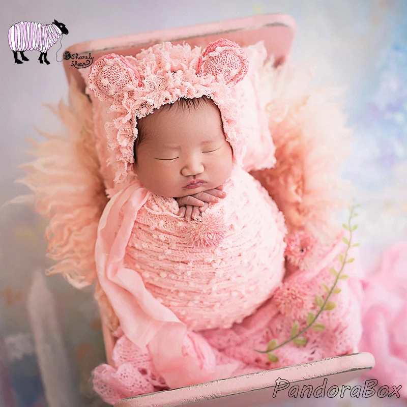 Шапка в горошек для новорожденных стрейч реквизит фотосессии шапка медвежонка