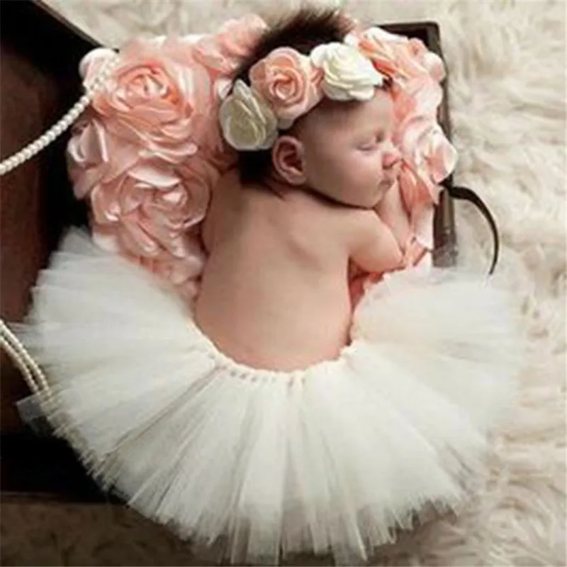 

Hot Newest Newborn Photography Props Infant Costume Outfit Princess Baby Bubble Tutu Skirt Headband Baby Photography Prop