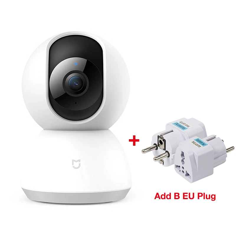 Add B EU Plug Обновленная версия Xiaomi Mijia 1080P HD Смарт ip-камера WiFi панорамирование ночного видения 360 угол видео веб-камера мониторинг для детской безопасности - Цветной: Add B EU Plug