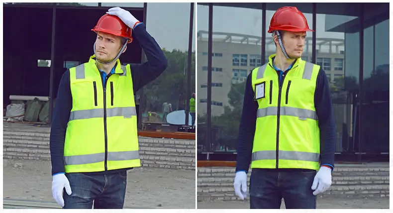 SFVEST HI VIS жилет светоотражающий жилет Эластичный Оксфорд ленты мотоциклетный жилет с ID карманами мужские