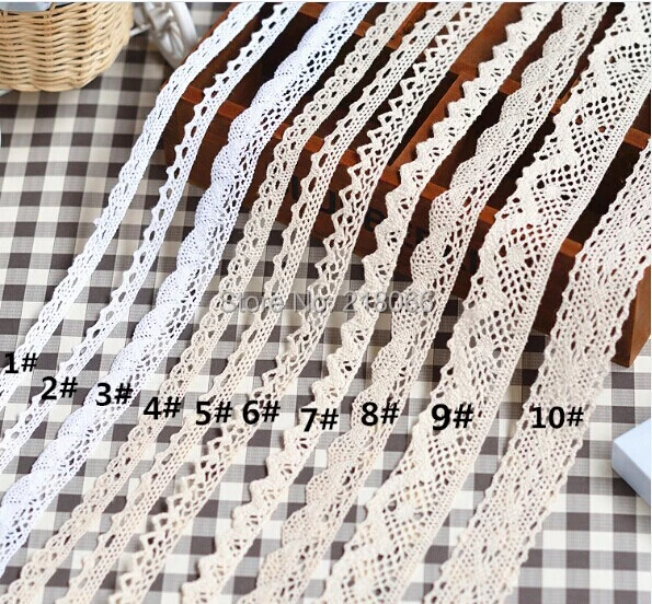 10 ярдов отделка из хлопковой кружевной ткани ленты Аксессуары для свадебной