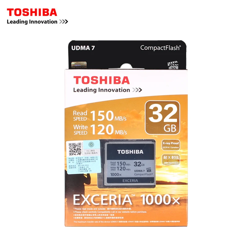 Toshiba 128 ГБ 32 64 CF карта Профессиональный Compact Flash Card Высокая Скорость 150 МБ/с. 1000X для