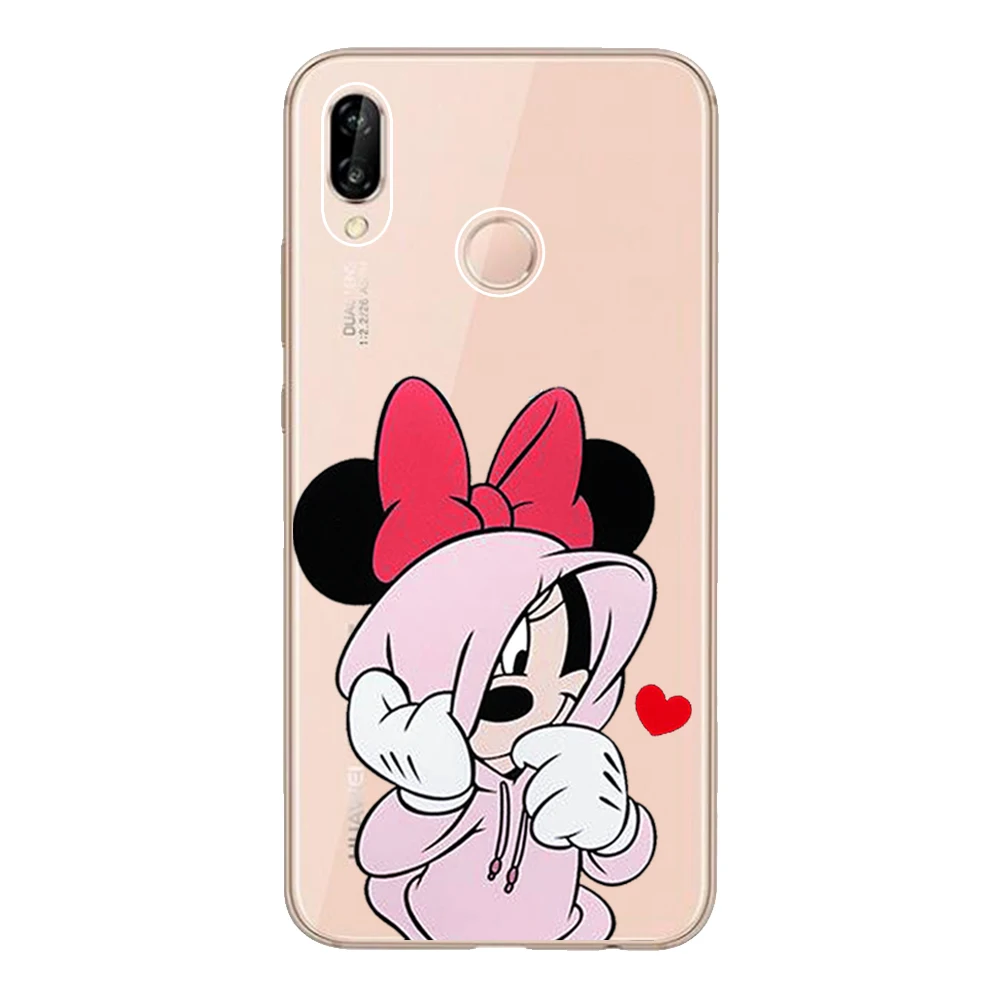 Мягкие чехлы из ТПУ для Huawei P8 P9 Lite 2017 P10 Plus P20 Pro силиконовый чехол с Микки и Минни