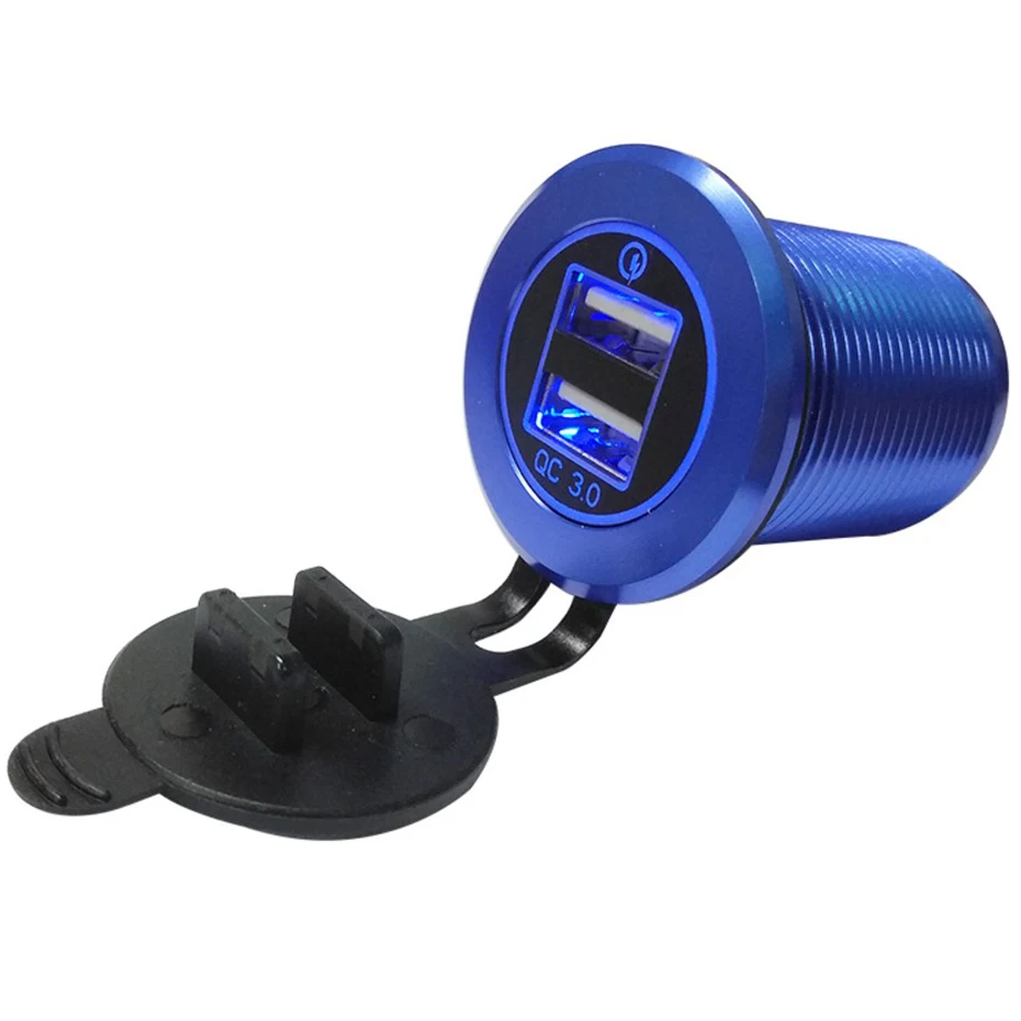 Автомобильное зарядное устройство с двойным USB QC 3 0 универсальное алюминиевое