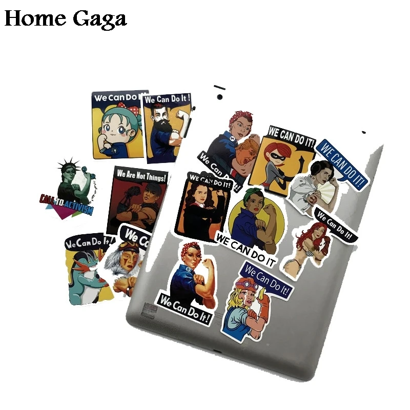 Homegaga 14 шт. феминистские женщины мы можем сделать это украшения наклейки для ноутбука скрапбукинг украшения Стайлинг виниловая наклейка Cool D1399
