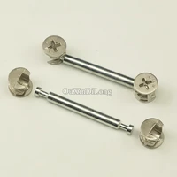100set 3 in 1 furniture connecting fittings 64mm rod cam connectors screws fitting eccentric wheel with dowel