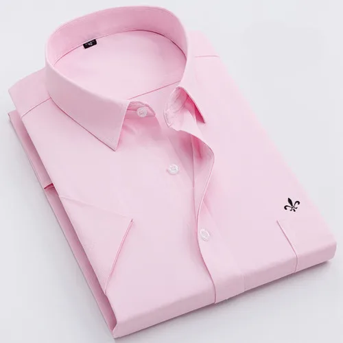 HW-D808PINK Dudalina, летние приталенные повседневные рубашки, полосатая рубашка с коротким рукавом, Мужская одежда, рубашки Chemise Homme - Цвет: HW-D808PINK