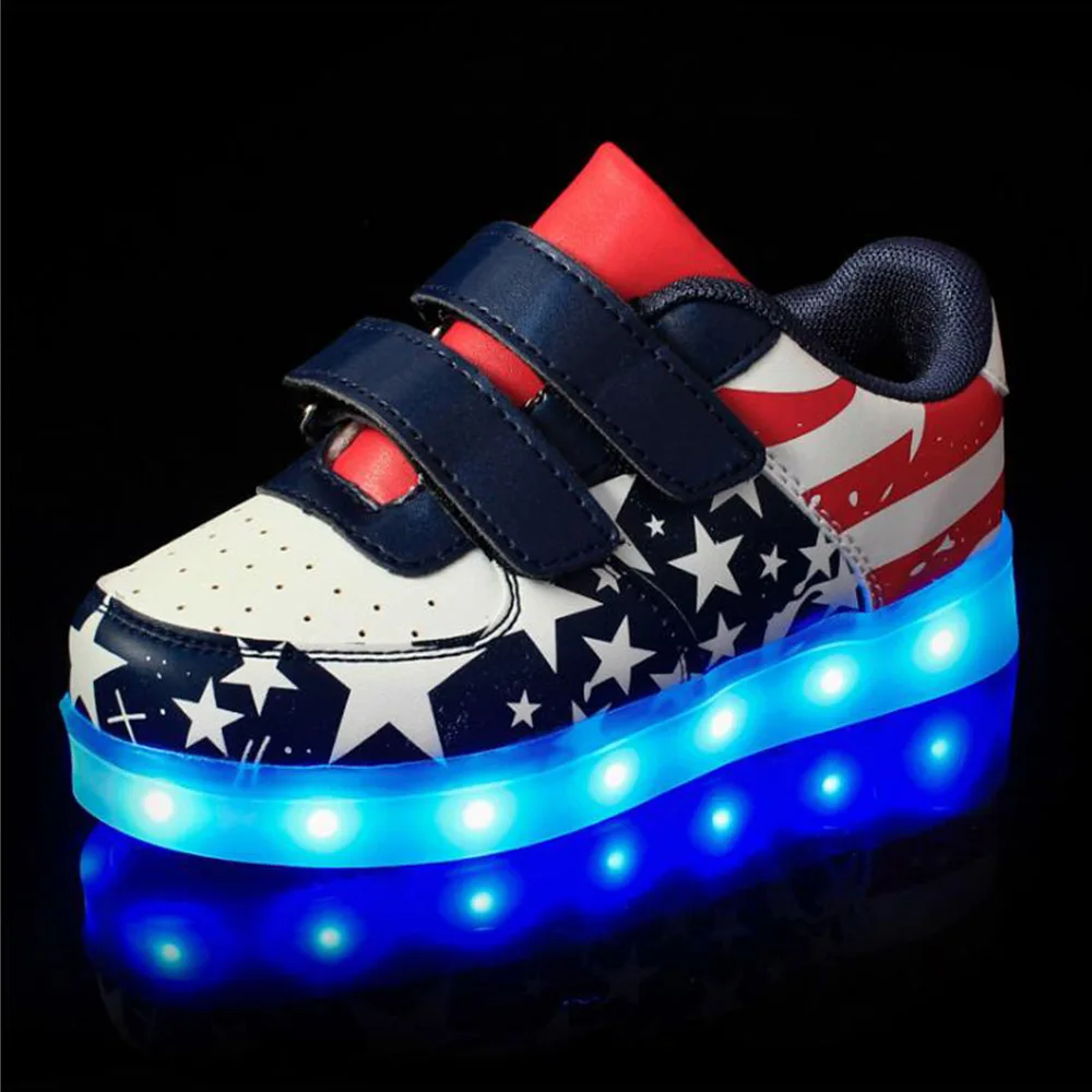 FS американский флаг светодио дный со светодиодной подсветкой светящаяся обувь