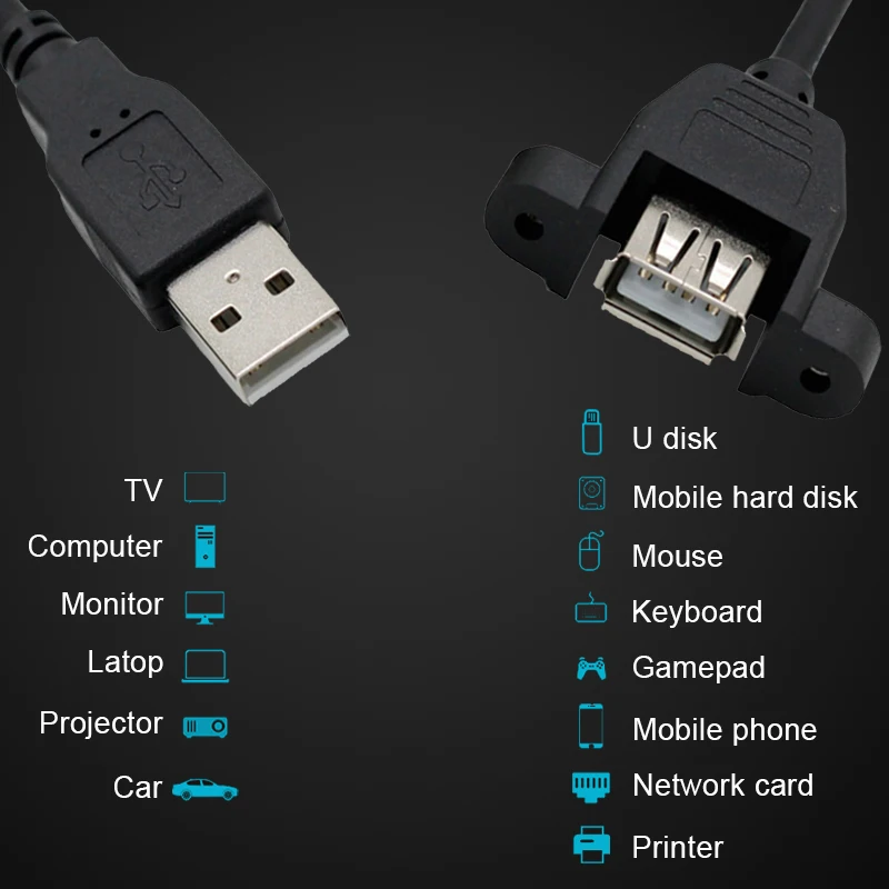 USB 2,0 удлинитель с ухом usb удлинитель мужчин и женщин провода расширение может быть зафиксирован для портативных ПК USB кабель удлинитель