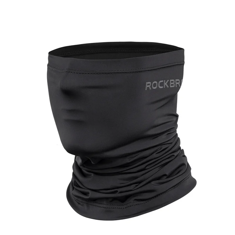 Black ROCKBROS ткань льда походный шарф бандана дышащий Кемпинг бег шеи гетры спортивные шарфы Велоспорт Велосипед Бандана Маска для лица - Цвет: Black