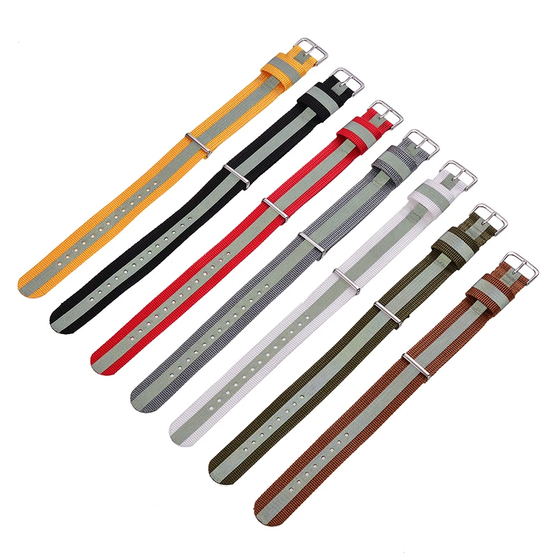 Reflective Nylon Strap Nato Strap Fabric Nylon Watchband Buckle Belt for 007 James Bond Watch Bands Colorful Rainbow