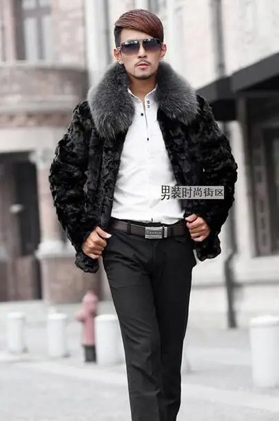 Черная теплая короткая шуба из искусственного меха норки с воротником стойкой