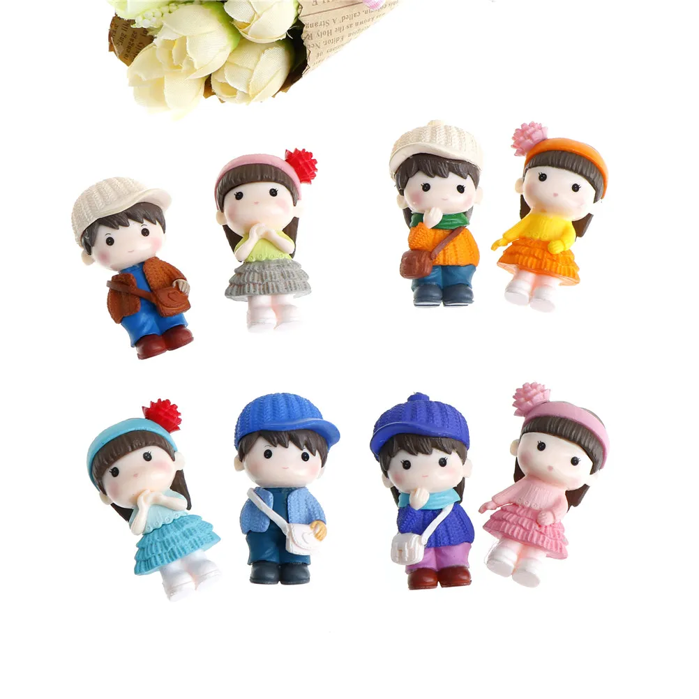 Милые влюбленные парные фигурки миниатюрные Сказочный Садовый Гном моховые