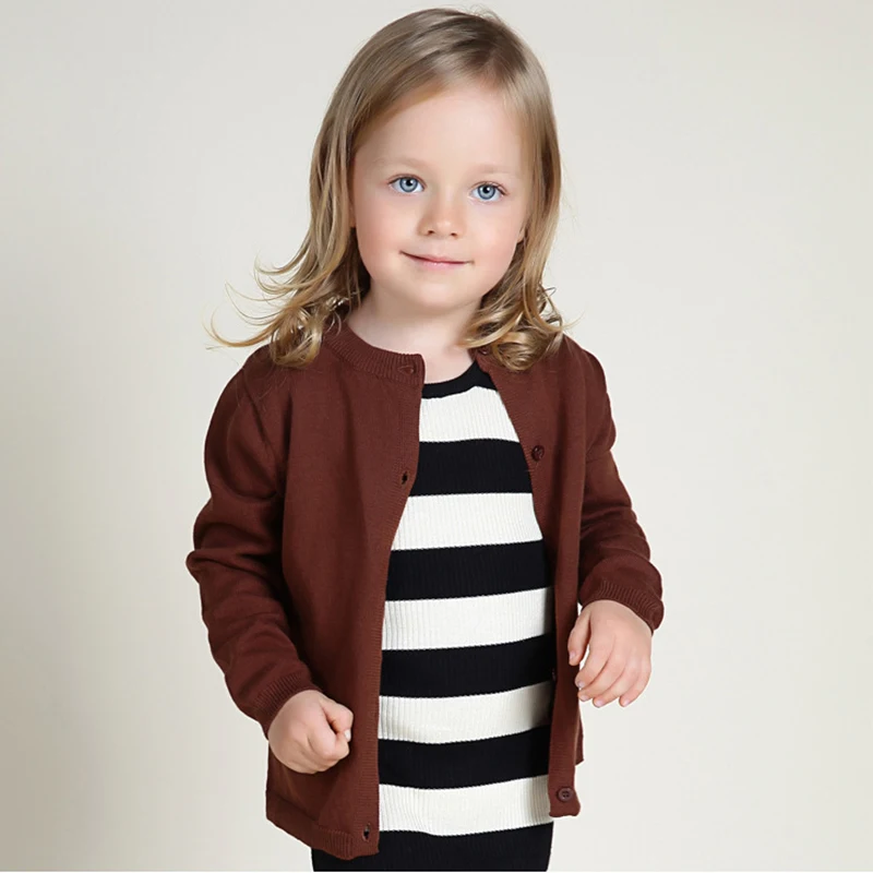 Детский трикотажный свитер 2018 г. осенний кардиган с открытым швом для детей