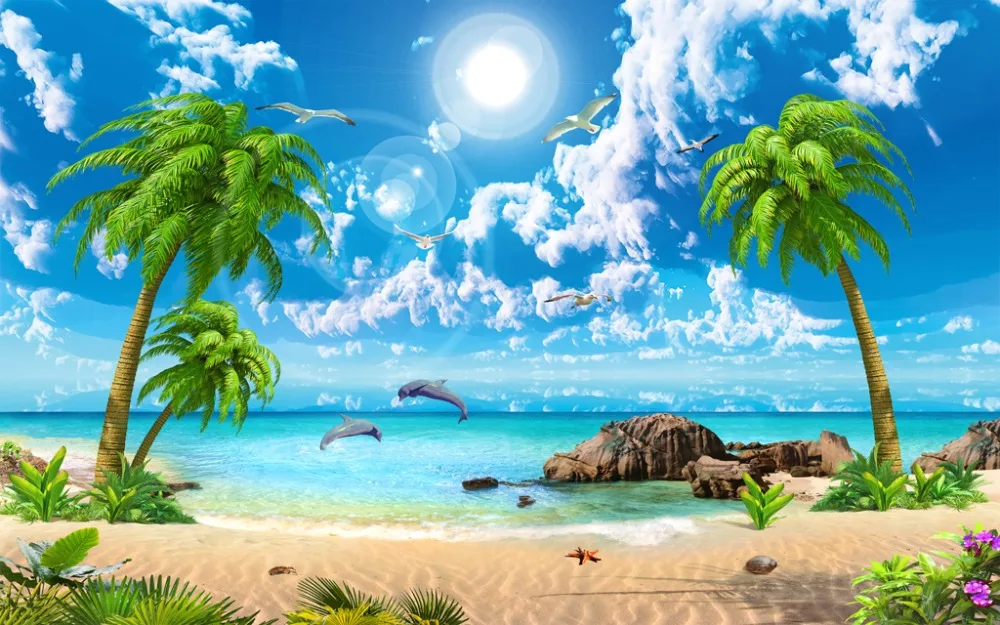 Модные 3D затемненные занавески из кокосового дерева для гостиной фото