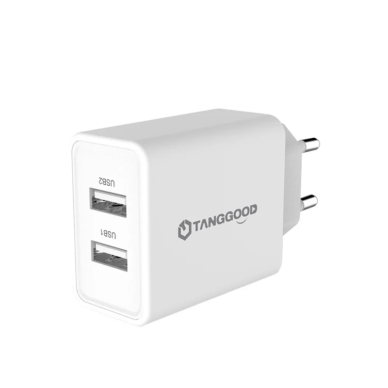 white TANGGOOD Dual USB Зарядное устройство 5V 3.4A 17 Вт 2-Порты и разъёмы стены Зарядное устройство адаптер Универсальный мобильный телефон Зарядное устройство для samsung S8 iPhone X 8 Plus - Тип штекера: white