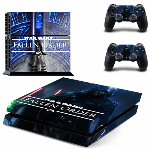 Наклейка для PS4 Стикеры наклейка для Игровые приставки 4 консоли и 2 контроллера Скины PS4 Стикеры винил-Звездные войны джедая Fallen заказ - Цвет: GYTM2573