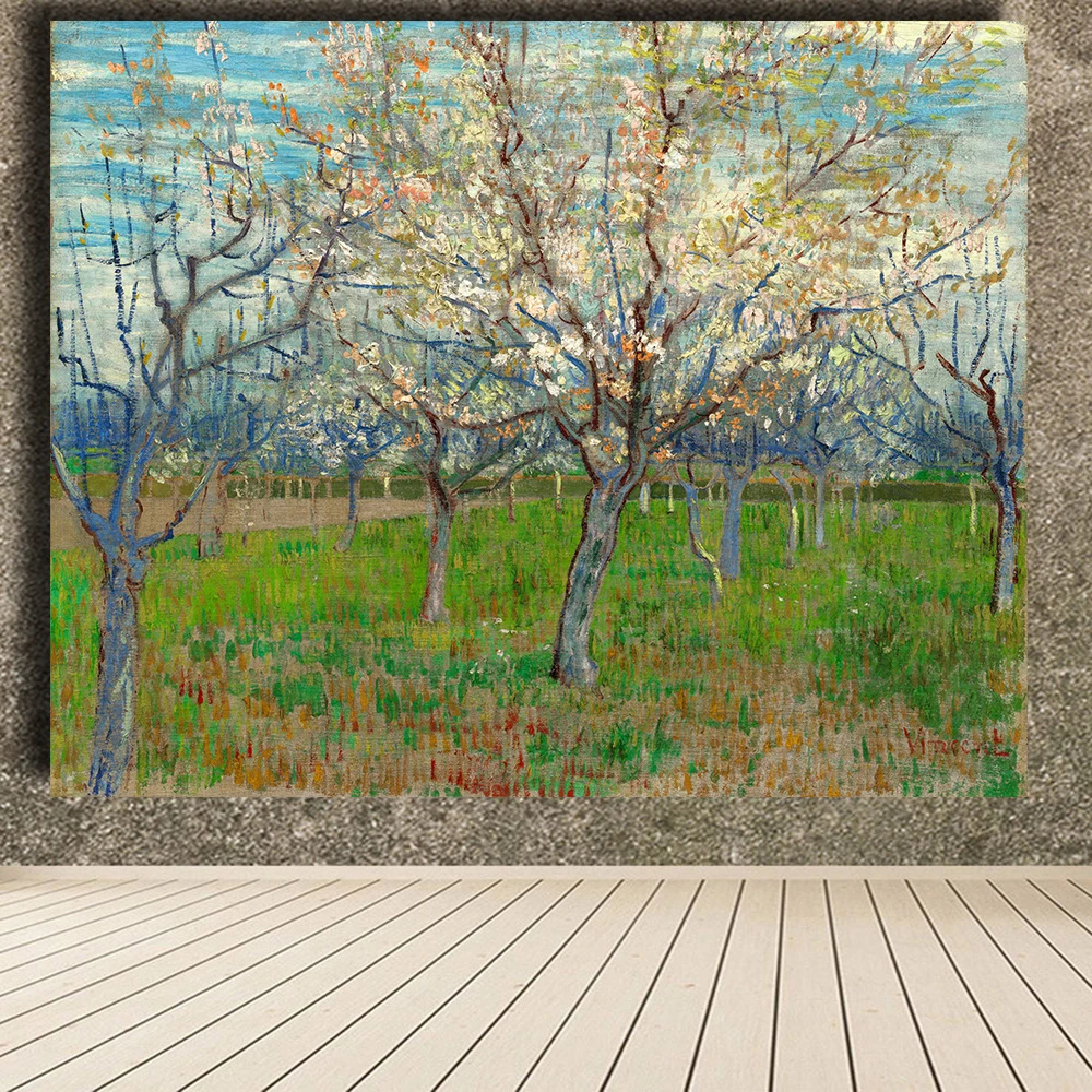 

Embelish The Pink Orchard Flowers Canvas Oil Paintings By Vincent van Gogh Wall Art Pictures Home Decor Posters For Living Room