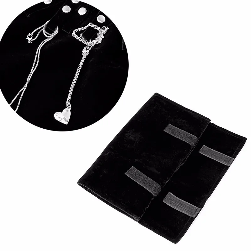 

Jewelry Roll Organizer Bag Travel Necklace Bracelet Carrying Case Display Holder