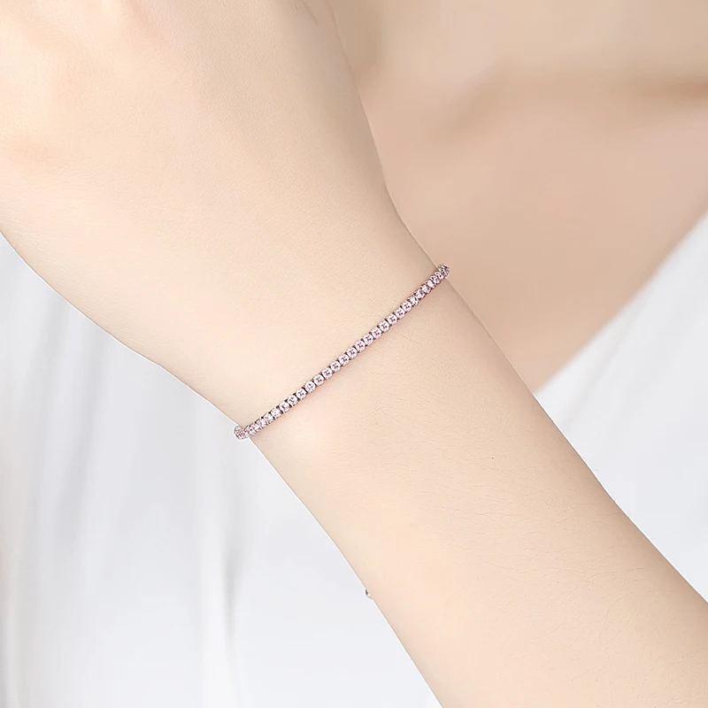 Новые Аутентичные браслеты из стерлингового серебра 925 пробы розового