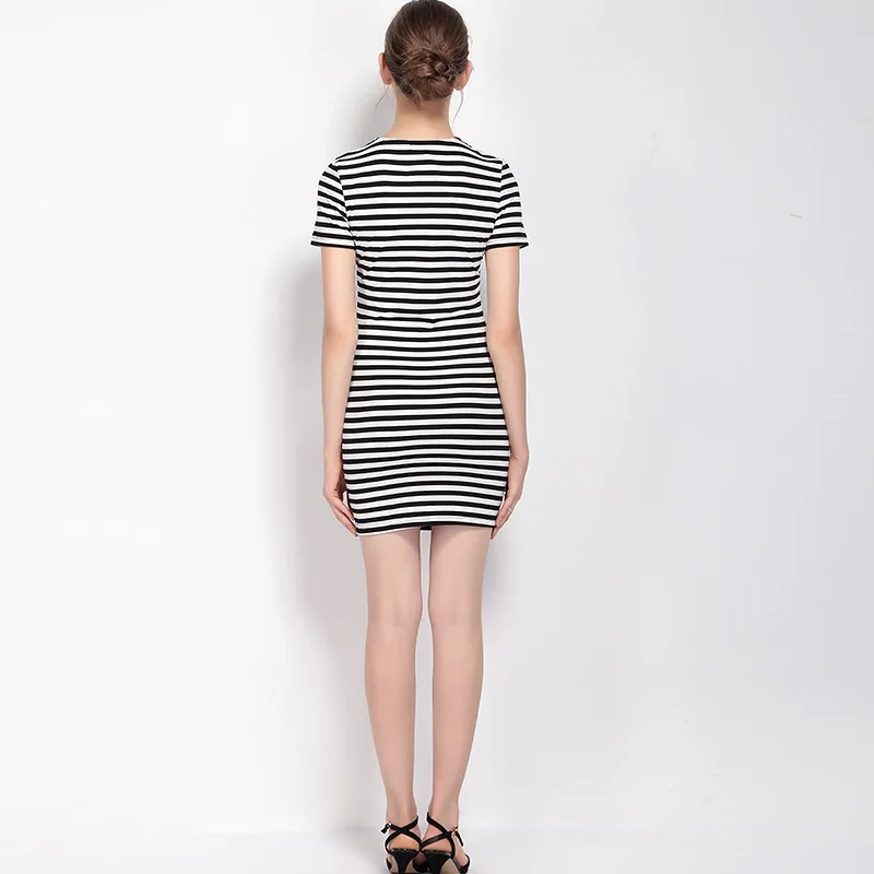 Радость душу населения женщины полосатые платья 2017 лето свободные коротким