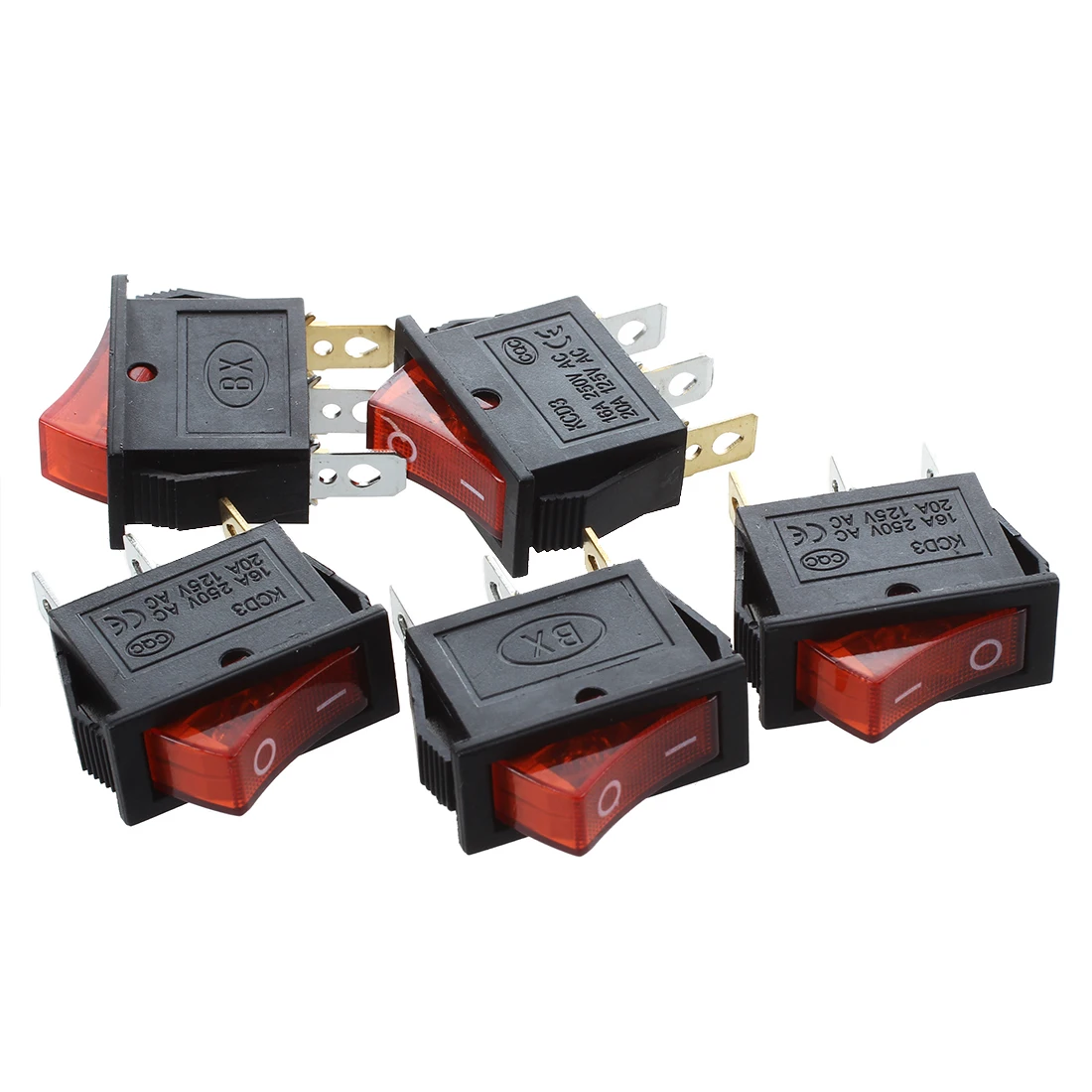 AC 16A/250 В 20A/125 красный световой переключатель на SPST катер кулисный x 5 шт. |
