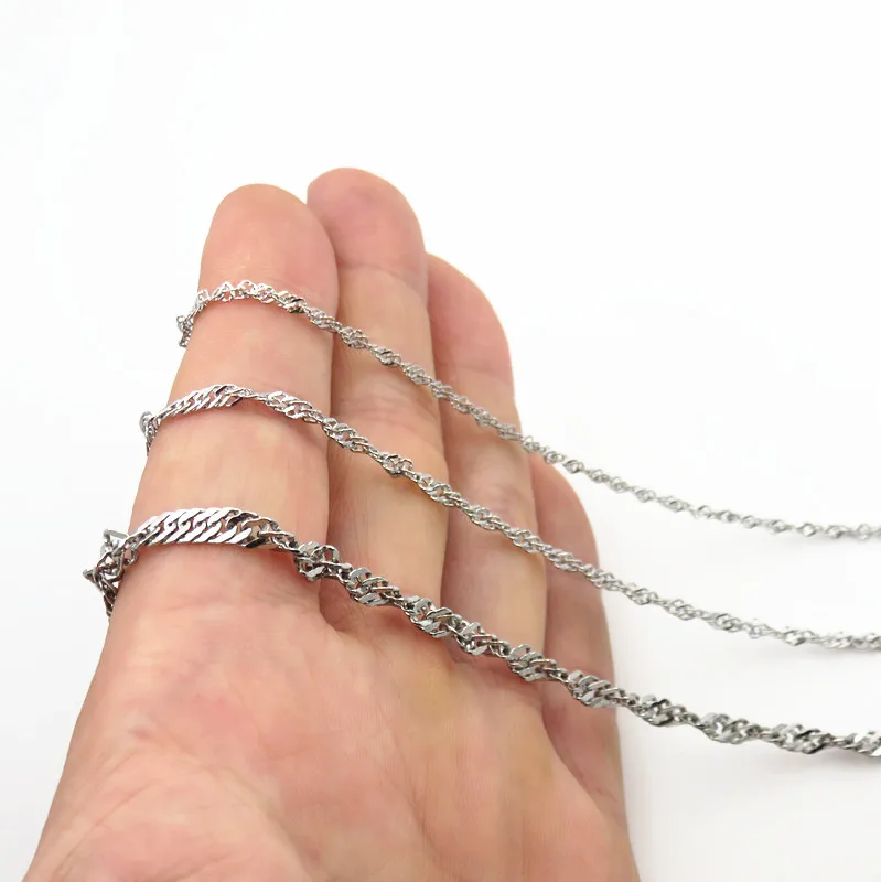 Мужская и женская цепочка с волнистой цепочкой из нержавеющей стали модные