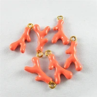 julie wang 10pcs simulated creative styles charms alloy drop orange pendant hanging necklace jewelry accessory 1893mm